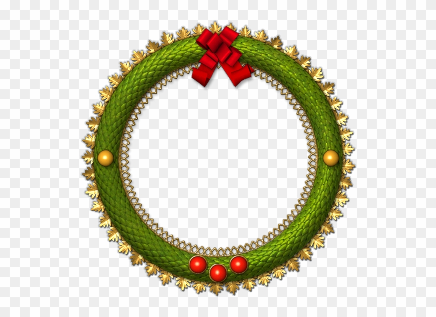 96832-winter Wreath Portrait Frame Clipart
