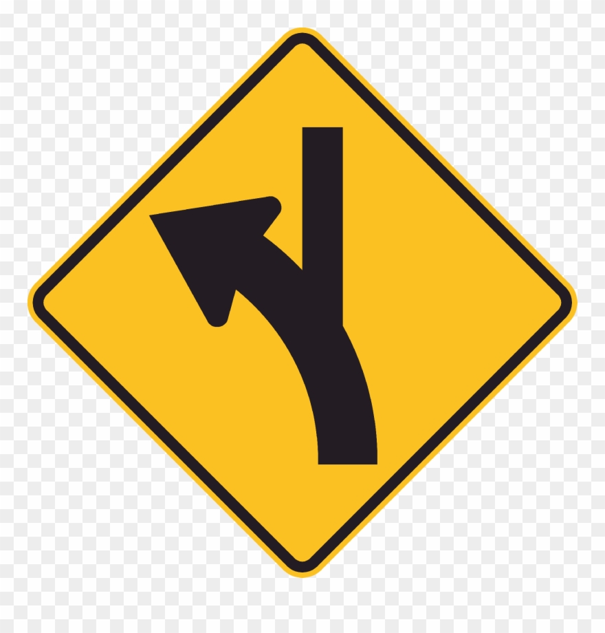 Mr Wdi 23l Curved Major Road & Skewed Minor Road On - Turn Left Clipart