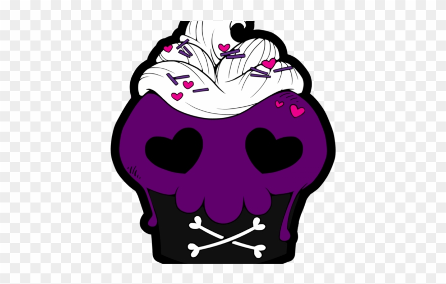 Cupcake Clipart Skull - Evil Cupcake Cartoon - Png Download