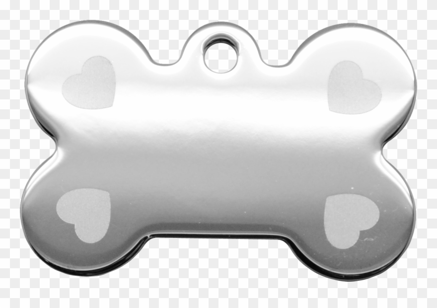 Laser Hearts On Corners Bone - Dog Clipart