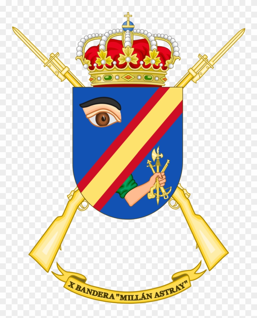 10th Spanish Legion Flag Millán Astray - Dia De La Hispanidad En Panama Clipart