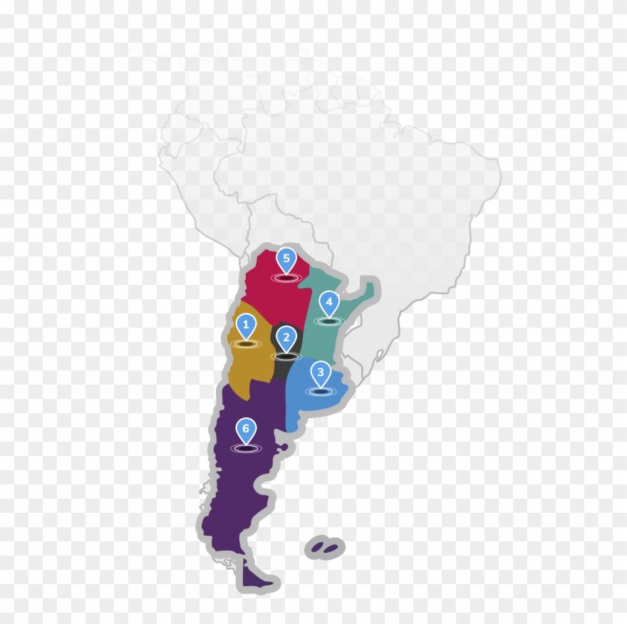 Mapa De América Del Sur, Con Argentina Dividida En - South America Clipart