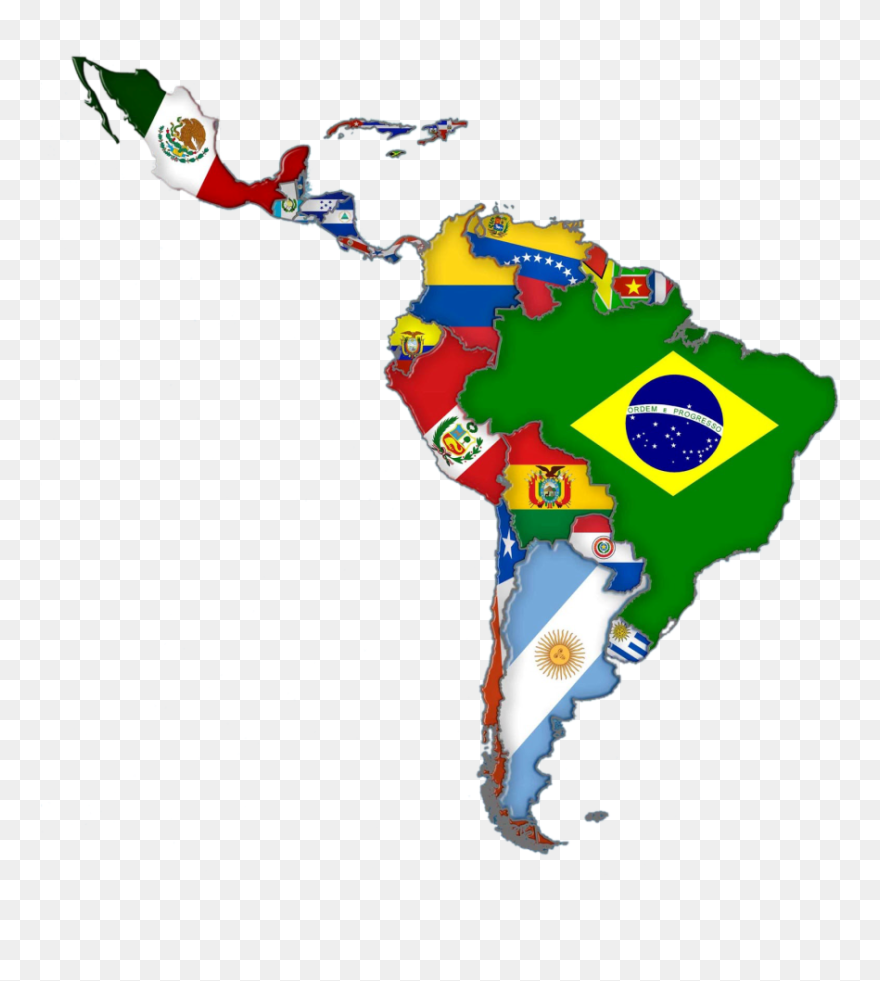 Pop Up Event In The Cbd- Developments In Latin America - Latin America Map With Flags Clipart