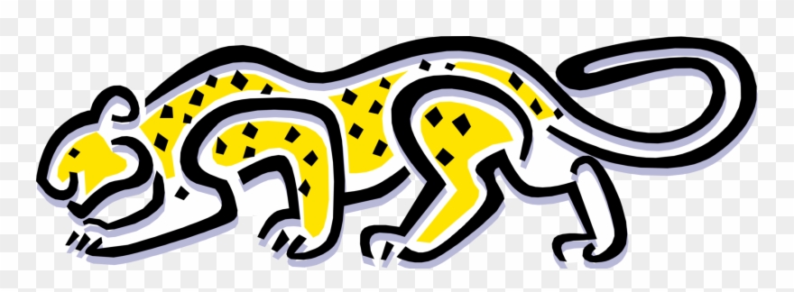 Vector Illustration Of Large Spotted African Carnivore - Leopard Clipart