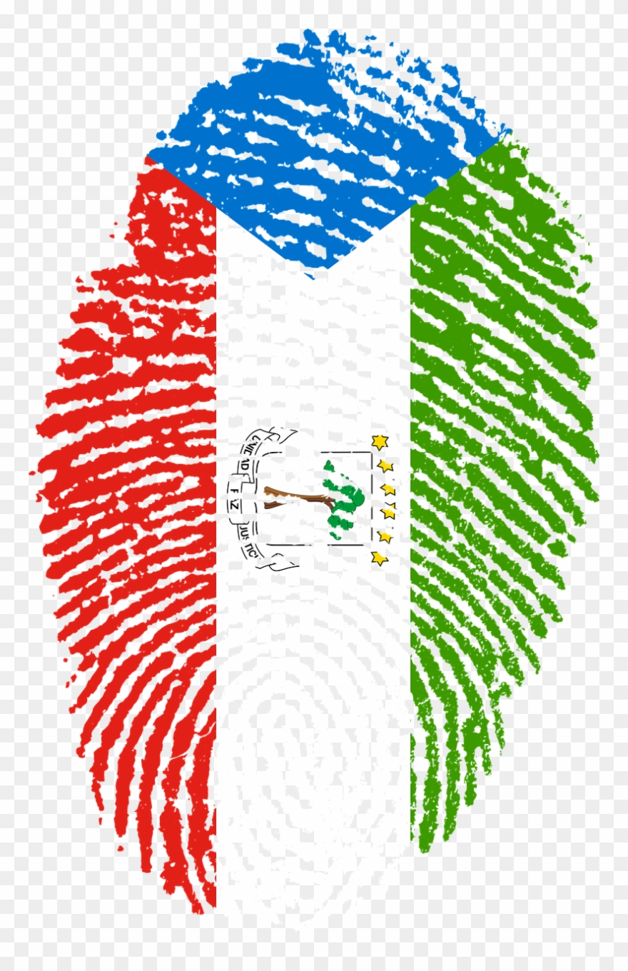 Travel, Equatorial Guinea Flag Fingerprint Country - Digital Bandeira Do Brasil Clipart