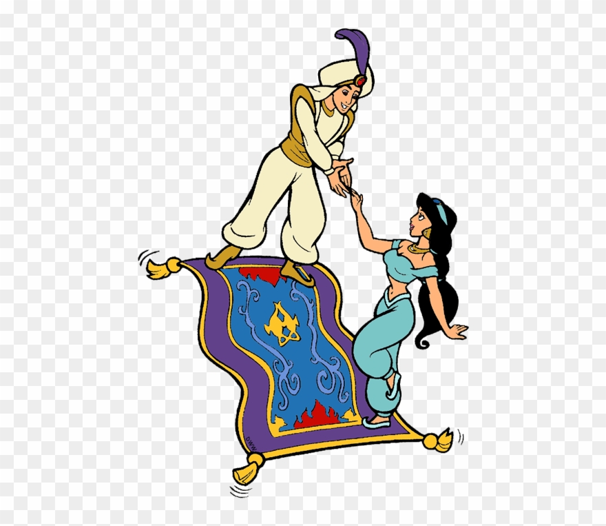Necklace Prince Ali, Jasmine On Magic Carpet - Aladdin And Jasmine Clipart