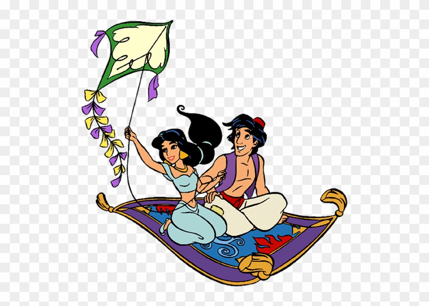 Aladdin, Jasmine On Flying Carpet Clipart