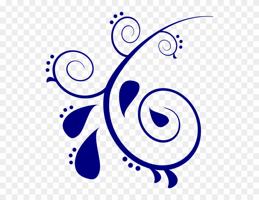 Line Clipart Navy Blue - Design Black And White Butterfly - Png Download