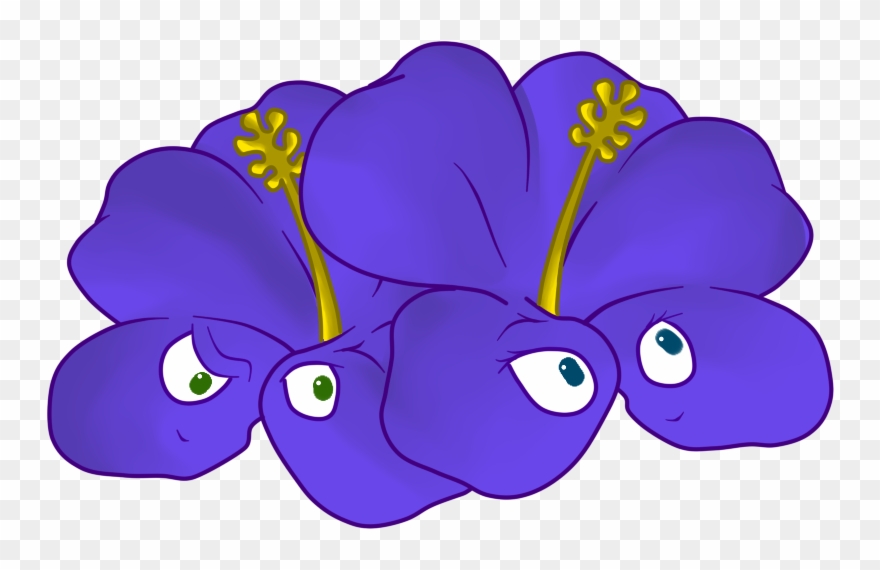 Violet Hibiscus - Cartoon Clipart