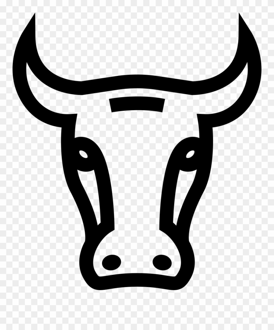 Bull Face Frontal Outline Comments - Face Bull Logo Clipart