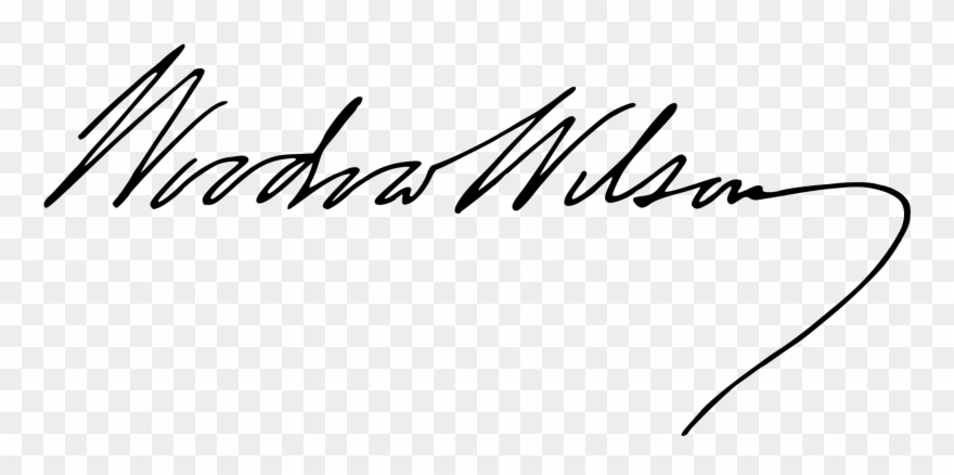 Open - Woodrow Wilson Signature Clipart