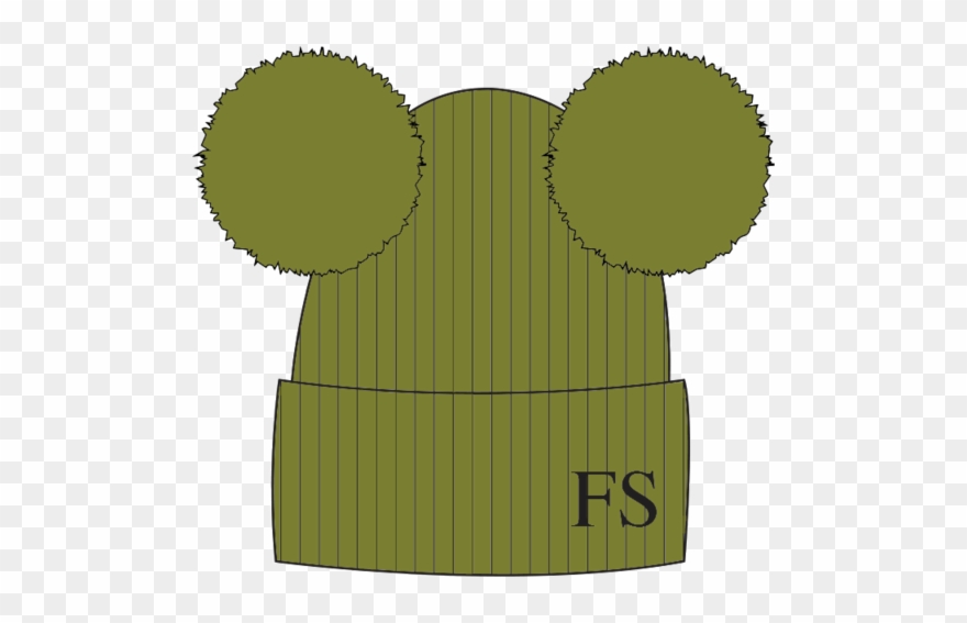 Olive Green Double Faux Fur Pompom Clipart