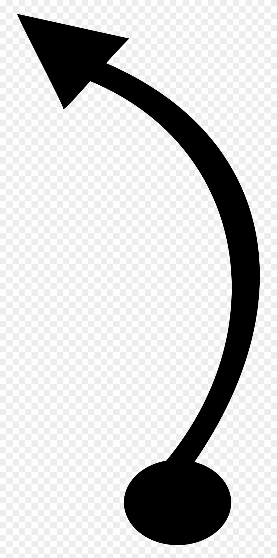 Curved Arrow Clipart - Curved Line Arrow Vector - Png Download