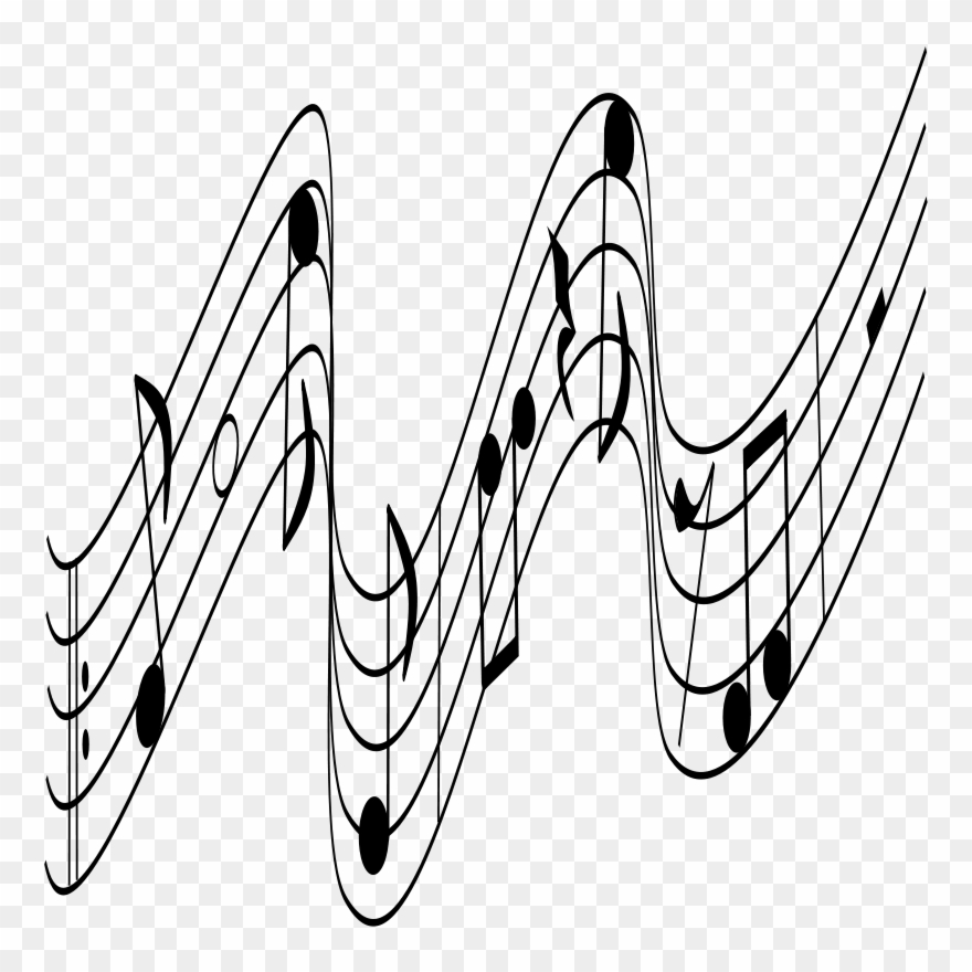 Music Staff Clipart Clipart - Clip Art Music Notes - Png Download