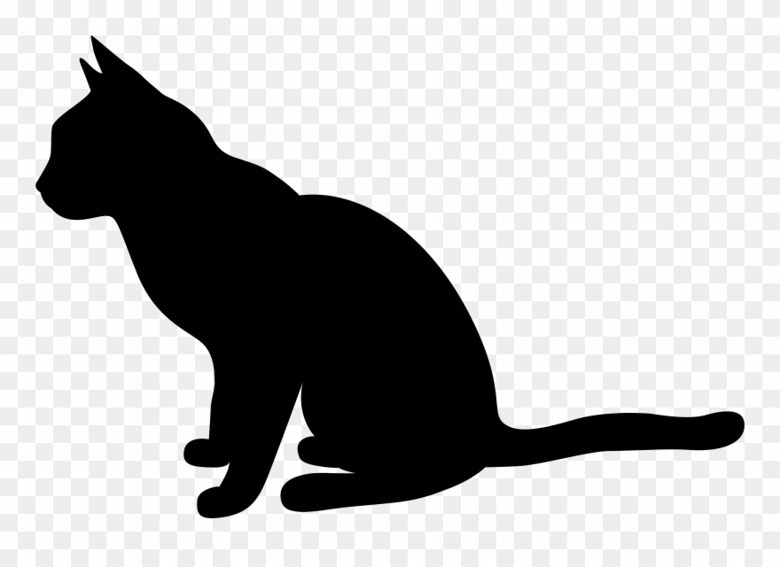 Clipart Cat Heart - Cat Silhouette Clip Art Png Transparent Png