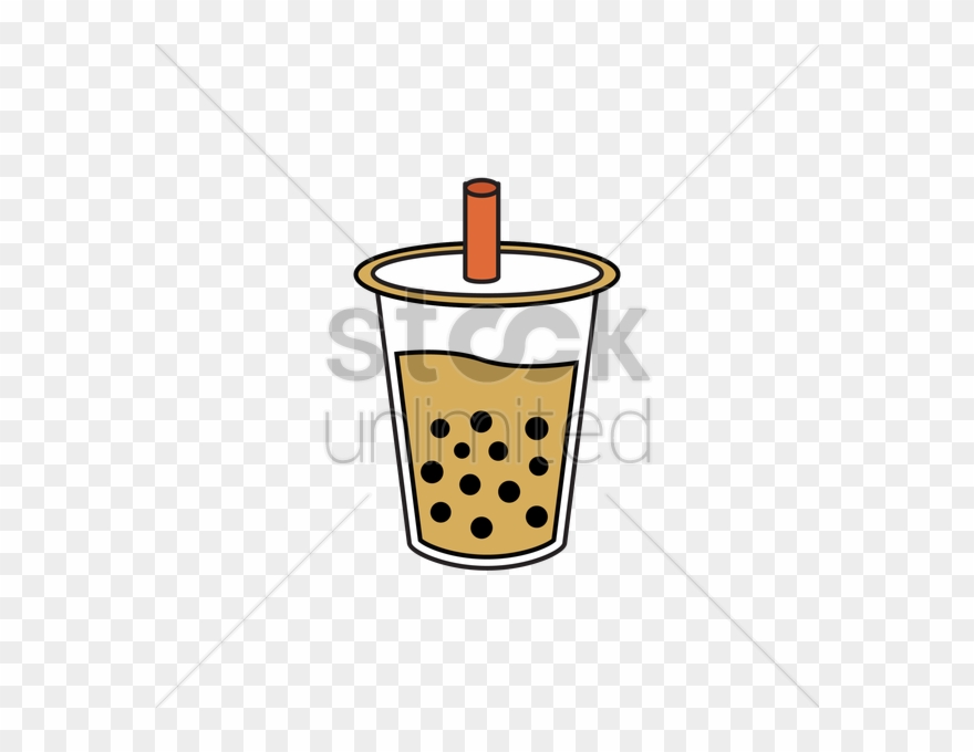 Clipart Milk Tea Glass - Bubble Milk Tea Cartoon - Png Download