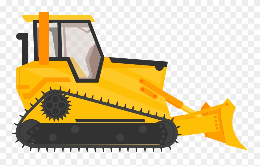 Bulldozer Excavator Heavy Machinery Construction - Cartoon Bulldozer Clipart