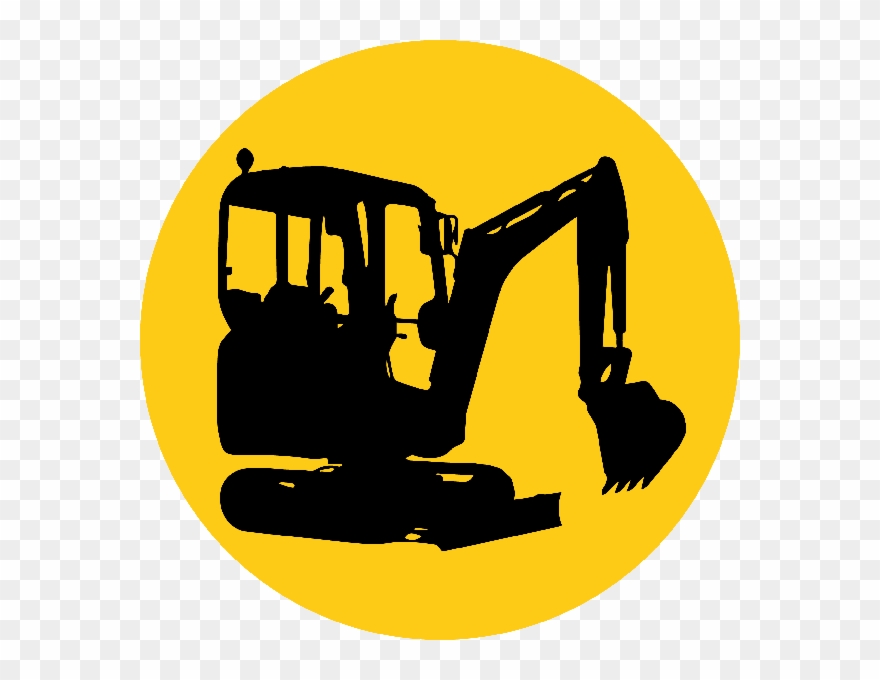 Digger Silhouette At Getdrawings - Mini Digger Clipart - Png Download