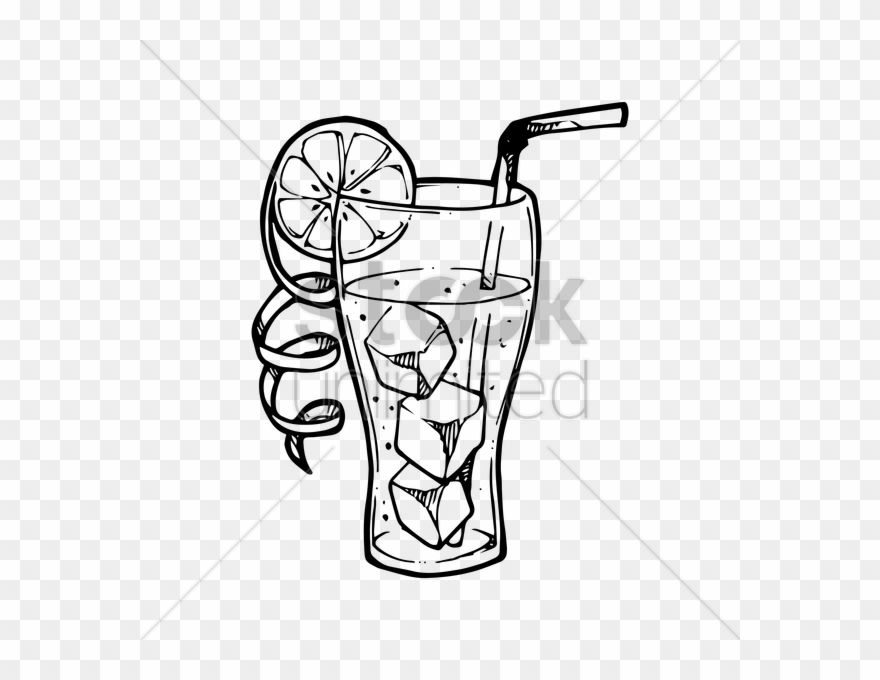 Cooldrinks Glass Clip Art Clipart Fizzy Drinks Iced - Cooldrink Black And White Clipart - Png Download
