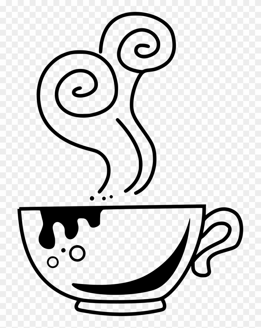 Coffee Cup Cafe Tea Latte - Drawn Coffee Cup Png Clipart