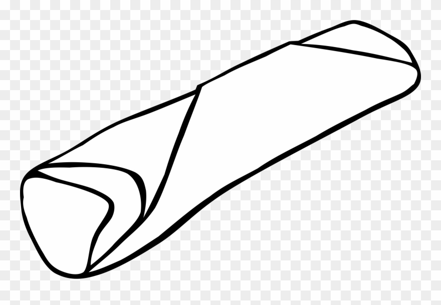 Fast Food Lunch Dinner Burrito Big Image - Black And White Burrito Clipart