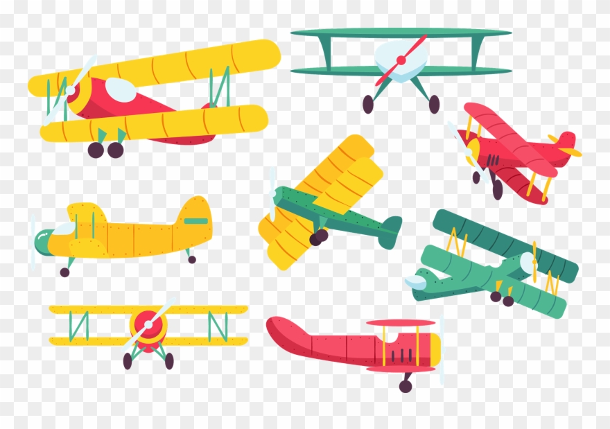 Biplane %5bconverted%5d Vintage Airplanes, Vector - Vector Graphics Clipart