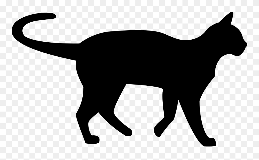 Clip Art Black And White Library Silhouette Clip Art - Cat Silhouette Transparent Background - Png Download