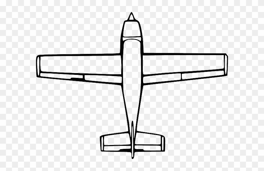 Top, View, Outline, Drawing, Cartoon, Airplane, Down - Plane Birds Eye View Clipart