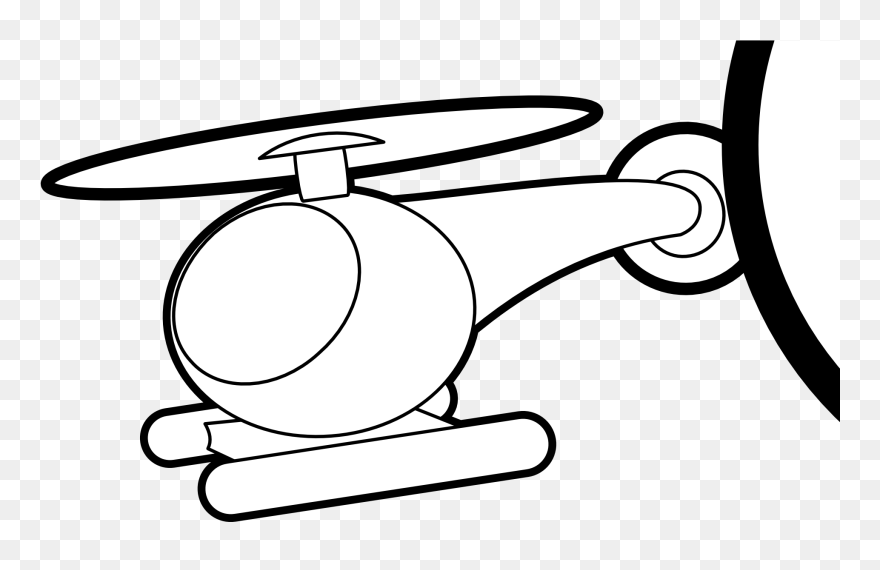Klsgfx Helicopter 2 Black White Line Linkedin Twitter - Helicopter Clipart Free Black And White Free - Png Download