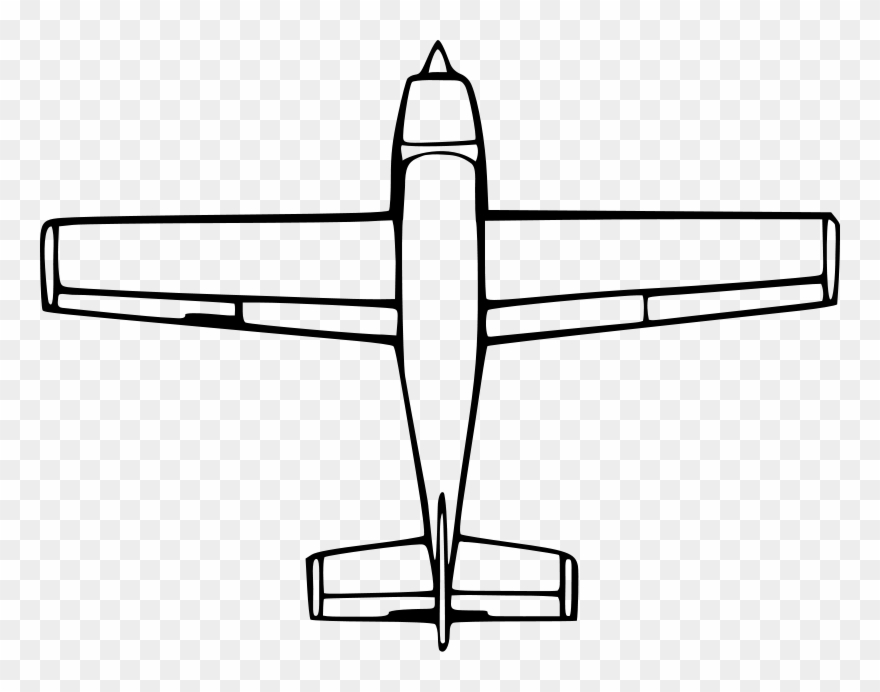 Aircraft Clip Art Download - Plane Birds Eye View - Png Download