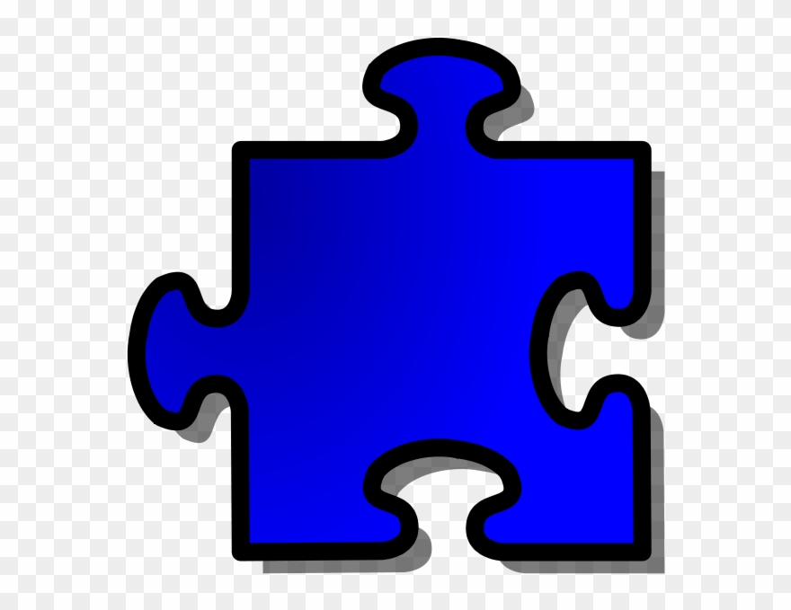 Free Vector Blue Jigsaw Piece Clip Art - Blue Jigsaw Puzzle Piece T Shirt - Png Download