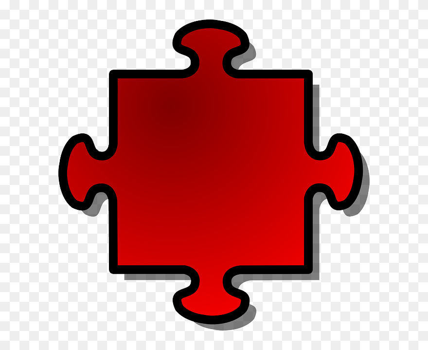 Free Vector Red Jigsaw Piece Clip Art - Red Jigsaw Piece 10 - Png Download