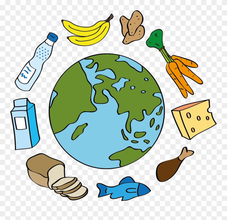 Eine Weltkugel Mit Lebensmitteln - Food Clipart
