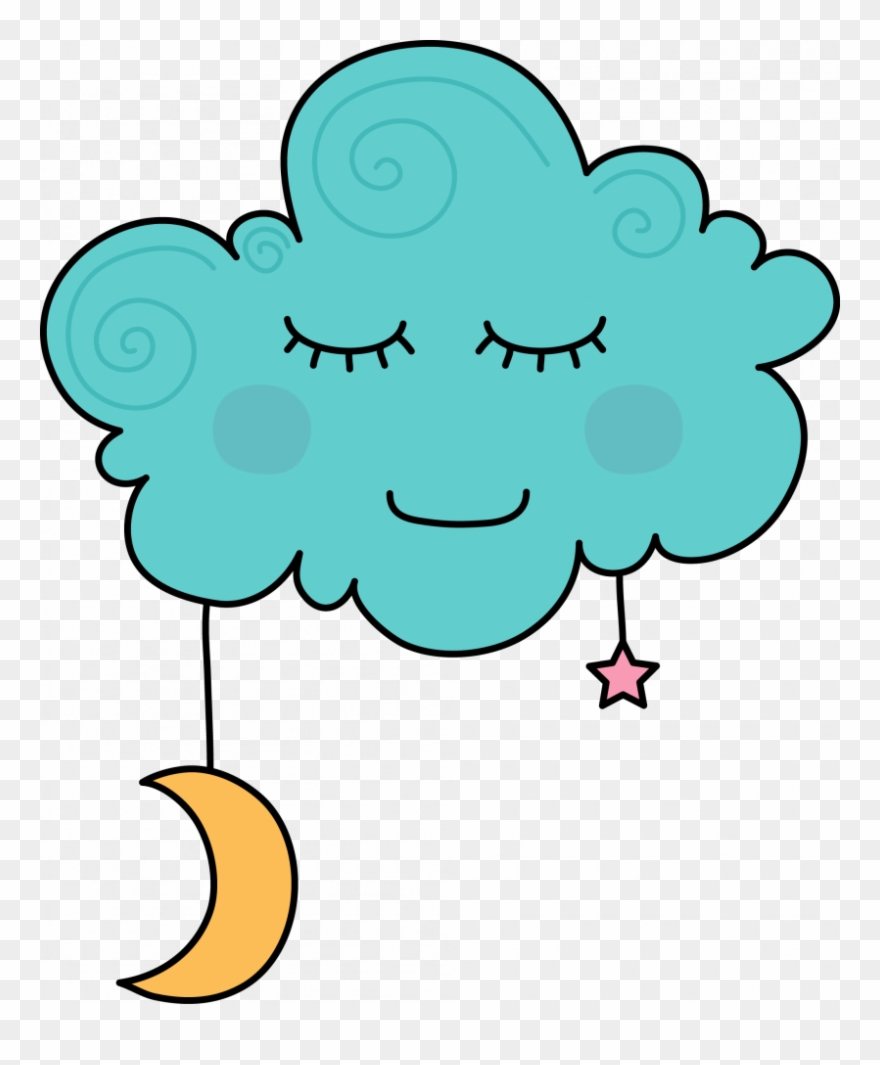 Dreaming Clipart Cloud Cartoon - Sleeping Clouds Clipart - Png Download