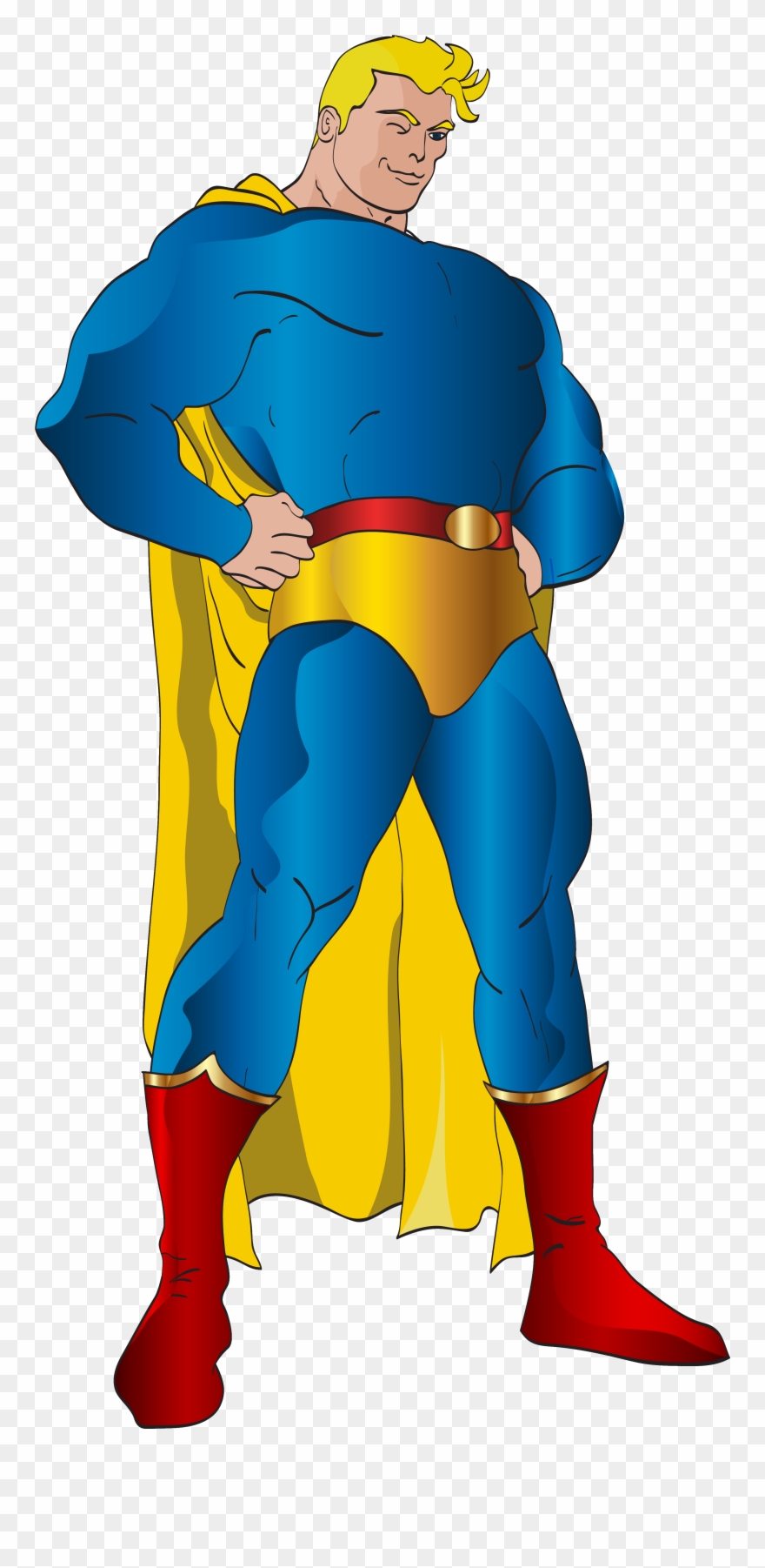 Superhero Png Clip Art Image - Blue Superhero Costume Clipart Transparent Png