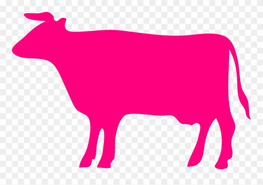 Pink Cow Clipart Collection - Cow Silhouette Grey - Png Download