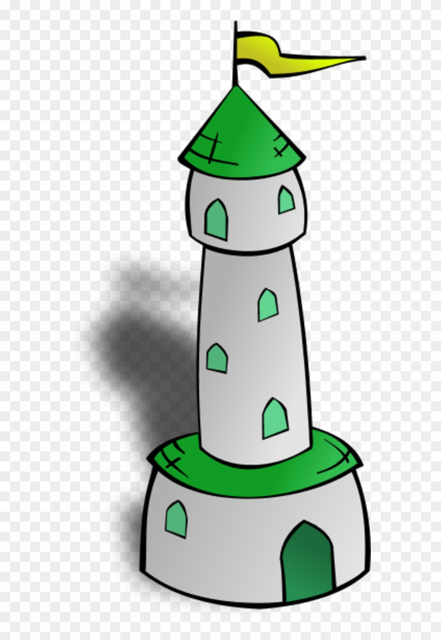 Rpg Map Symbols Round Tower With Flag - Tower Clipart - Png Download