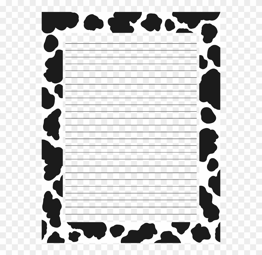 Cow Print Border - Stationery Clipart