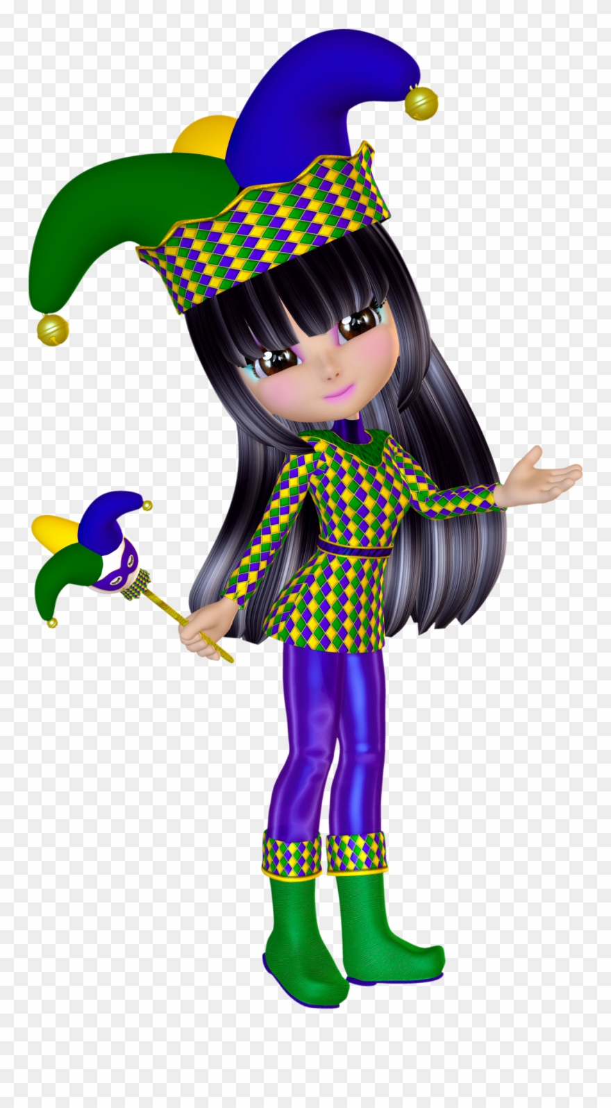 Jester Clipart Toy - Transparent Mardi Gras Png Tubes
