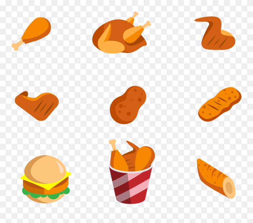 Fried Chicken Fast Food Junk Burger Icon - 炸 雞 Icon Clipart