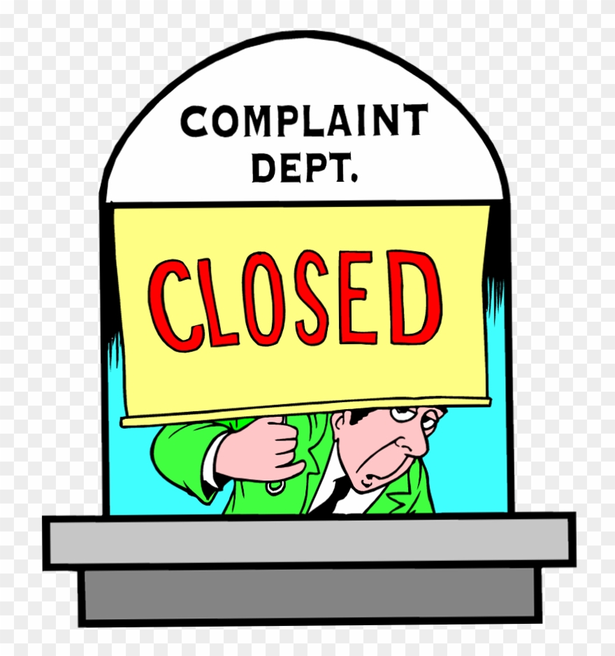 Gretna Waitress And Husband Sue Doctor For An Improper - Complaint Department Closed Clipart