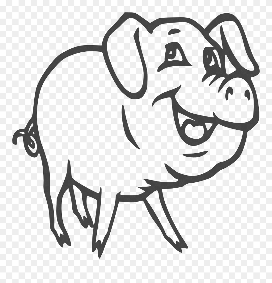 Pig Black Pig Clip Art - Black And White Pig Png Transparent Png