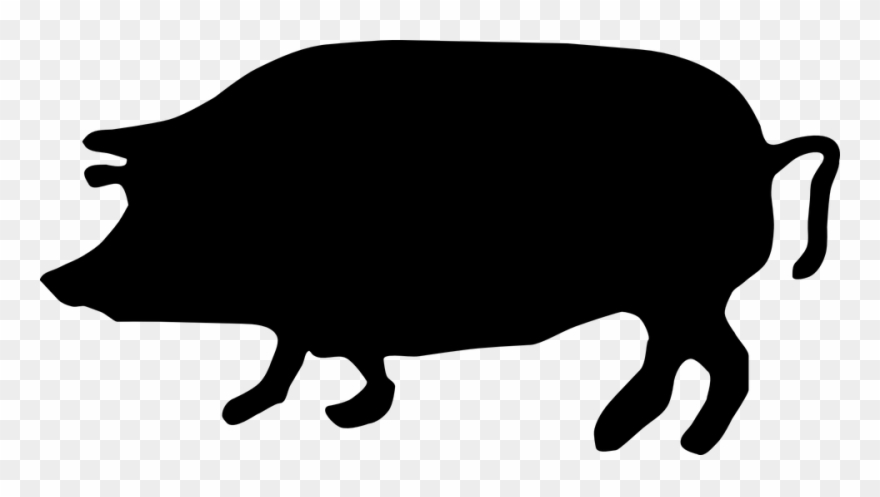 Pig Outline Shop Of - Pig Silhouette Clip Art - Png Download