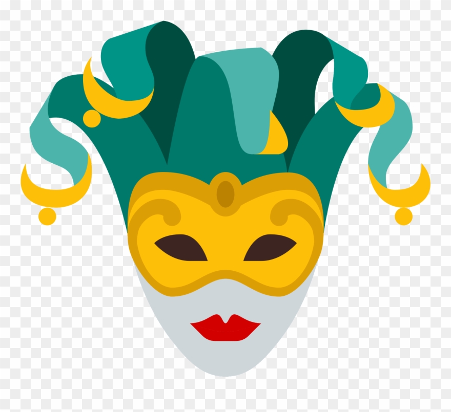 Theatre Vector Jester Mask - Italy Mask Clipart - Png Download