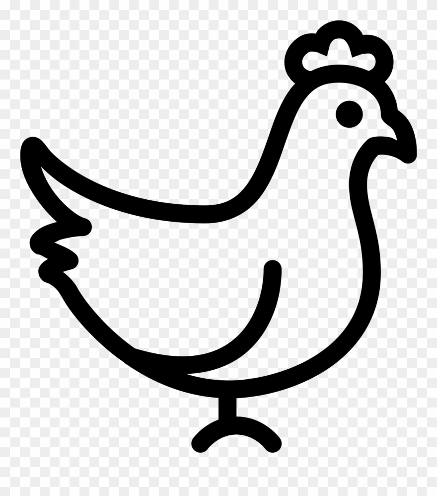 Clip Transparent Stock Chick Vector Transparent - Chicken Icon Black And White - Png Download