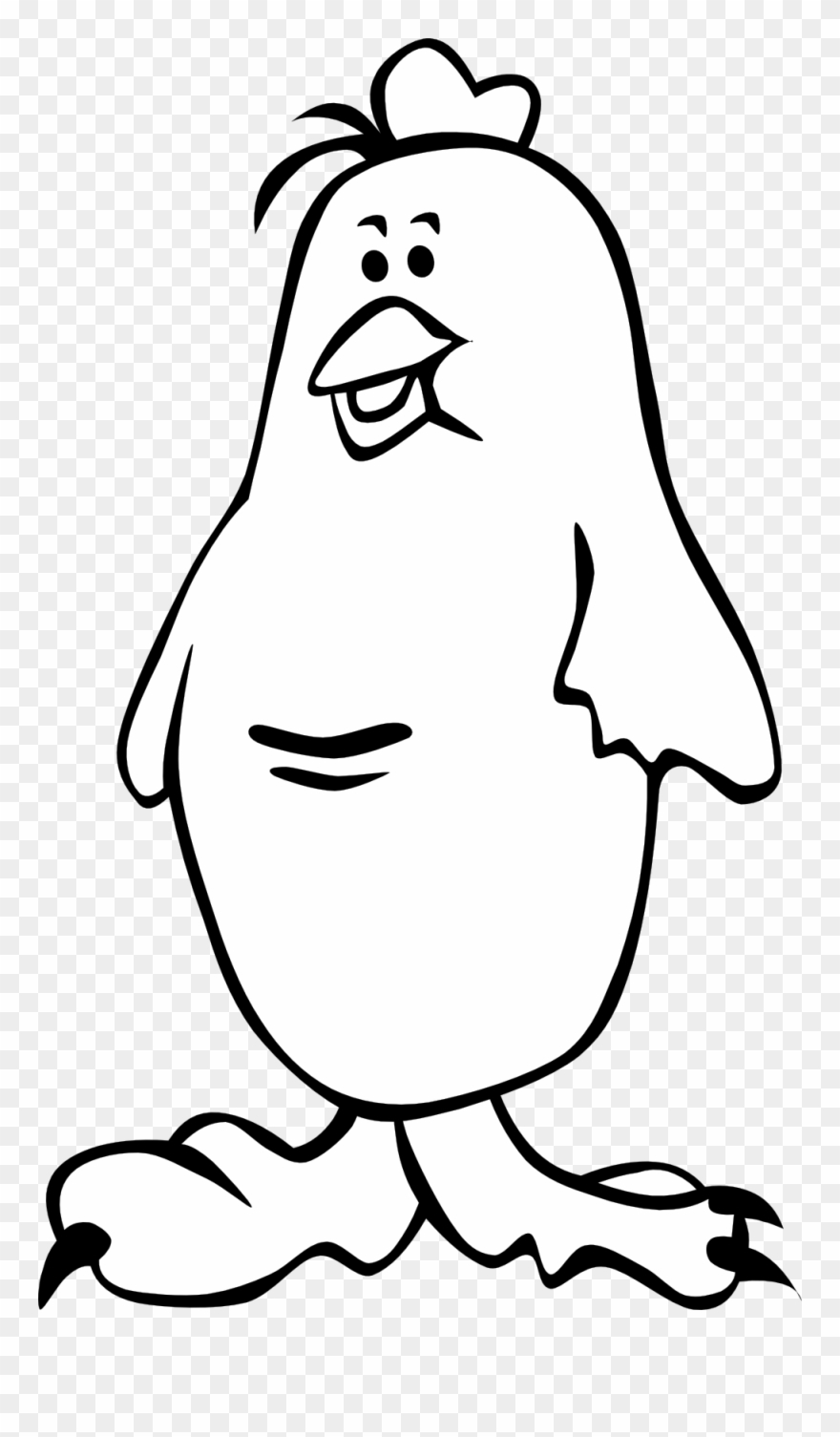 Chick 2 Black White Line Art Svg - Illustration Clipart