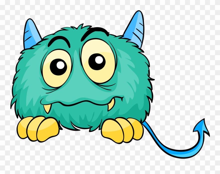 Ch - B *✿* - Scary Blue Monster Scary Horns Clipart