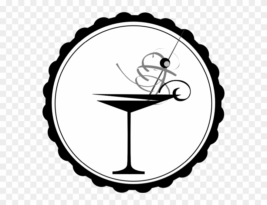 Cocktail Black And White Clipart