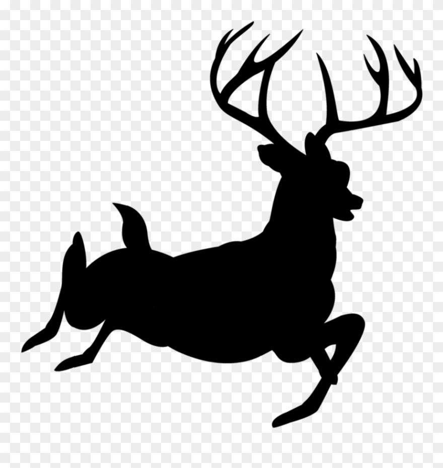 Clip Art Deer Silhouette Clip Art - Reindeer Silhouette Transparent Background - Png Download