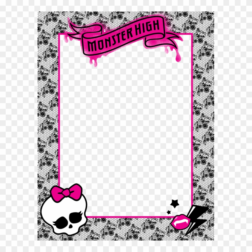 Pin Monster High Skull Clip Art - Monster High Frame - Png Download